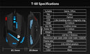 ZELOTES T-60 7200 ديسيبل متوحد الخواص ماوس الألعاب السلكية USB الكمبيوتر LED الخلفية الفئران