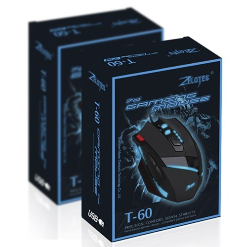 ZELOTES T-60 7200DPI Wired Gaming Mouse USB Computer LED Backlight Mice