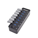 OImaster 7-Port USB 3.0 HUB Portable HUB HUB with Power Switch