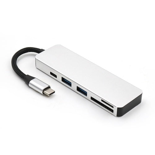 محول متعدد المنافذ USB C Hub 5 في 1 مع منفذ USB 3.1 ومنفذين USB 3.0 وقارئ بطاقات SD TF لأجهزة النوع C