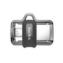 محرك أقراص فلاش SanDisk OTG USB مزدوج الاستخدام بسعة 128 جيجابايت USB وسرعة عالية 150 ميجابايت/ثانية