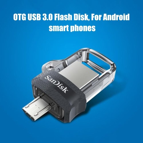 محرك أقراص فلاش SanDisk OTG USB مزدوج الاستخدام بسعة 128 جيجابايت USB وسرعة عالية 150 ميجابايت/ثانية