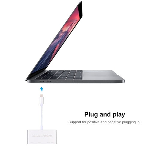 T-693 USB C USB 3.1 Type C HUB مع قارئ بطاقات 5 في 1 USB-C Hub