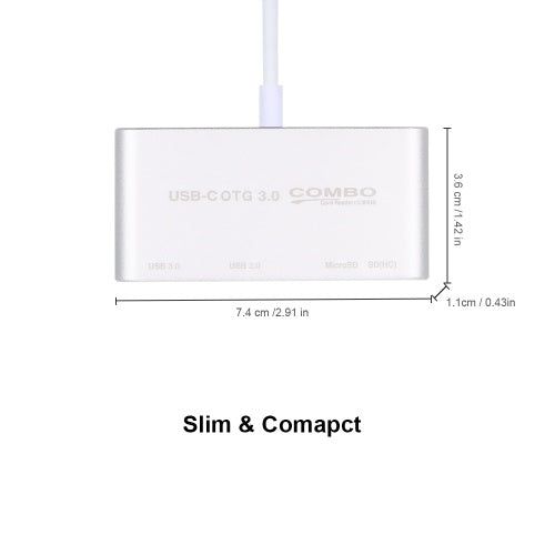 T-693 USB C USB 3.1 Type C HUB with Card Reader 5 in 1 USB-C Hub