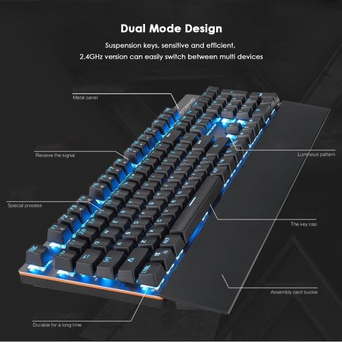 Motospeed GK89 2.4GHz Wireless / USB Wired Mechanical Keyboard