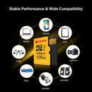 بطاقة Kodak Micro SD سعة 128 جيجابايت وبطاقة TF U3 A1 V30 بطاقة ذاكرة بسرعة قراءة 100 برميل/الثانية وتسجيل فيديو 4K