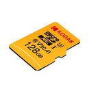 بطاقة Kodak Micro SD سعة 128 جيجابايت وبطاقة TF U3 A1 V30 بطاقة ذاكرة بسرعة قراءة 100 برميل/الثانية وتسجيل فيديو 4K