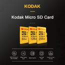 بطاقة Kodak Micro SD سعة 128 جيجابايت وبطاقة TF U3 A1 V30 بطاقة ذاكرة بسرعة قراءة 100 برميل/الثانية وتسجيل فيديو 4K