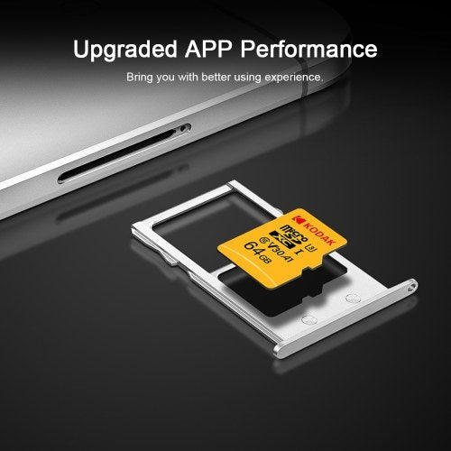 بطاقة Kodak Micro SD سعة 128 جيجابايت وبطاقة TF U3 A1 V30 بطاقة ذاكرة بسرعة قراءة 100 برميل/الثانية وتسجيل فيديو 4K