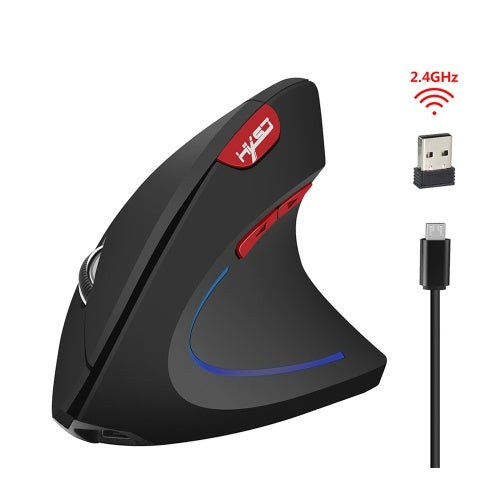 HXSJ Wireless Mouse Vertical Mice Ergonomic Rechargeable 3 DPI optional Adjustable 2400 DPI Mouse with USB charging Cable for Mac Laptop PC Computer