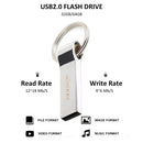 محرك فلاش KKMOON CW10058 على شكل قلم من سبائك الزنك USB سعة 64 جيجابايت/32 جيجابايت سعة USB 2.0 مع حلقة مفاتيح محمولة