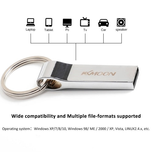 محرك فلاش KKMOON CW10058 على شكل قلم من سبائك الزنك USB سعة 64 جيجابايت/32 جيجابايت سعة USB 2.0 مع حلقة مفاتيح محمولة