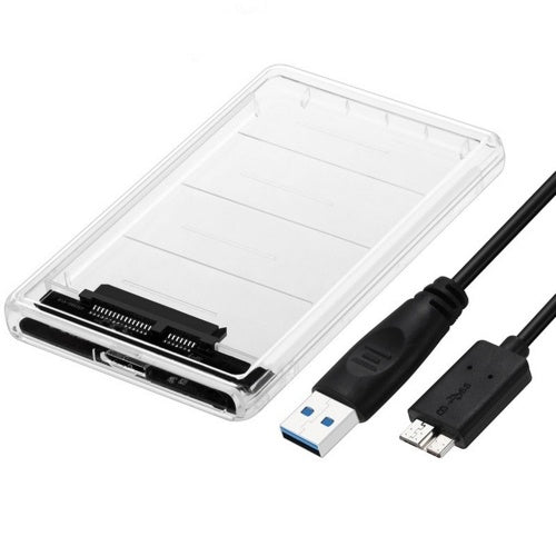 حافظة محرك أقراص ثابتة شفافة مقاس 2.5 بوصة USB 3.0 إلى SATA3 بسرعة 5 جيجابايت في الثانية لمحرك الأقراص الصلبة الخارجي/SSD ST