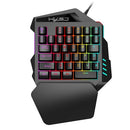 HXSJ  V100 35 Key Single Hand Membrane Mini 35 Keys Gaming Keyboard with USB Wired for PUBG LOL CS Gamer