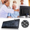 USB Interface Large Print Tri-Color Backlit Wired Keyboard