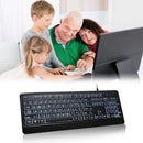 USB Interface Large Print Tri-Color Backlit Wired Keyboard