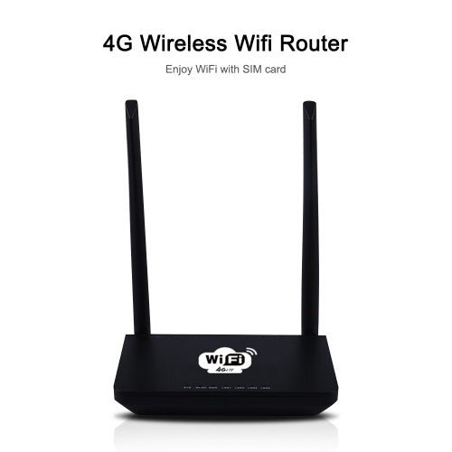 4G Wireless Wifi Router LTE 300Mbps Mobile MiFi Portable Hotspot with SIM Card Slot EU Plug(Black)