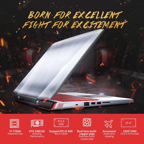 Laptop Corei7 15.6in GTX1060 Gaming Laptop 1920*1080 HD Dual Fans 8G DDR4 4000mAh Battery RGB Backlit Keyboard