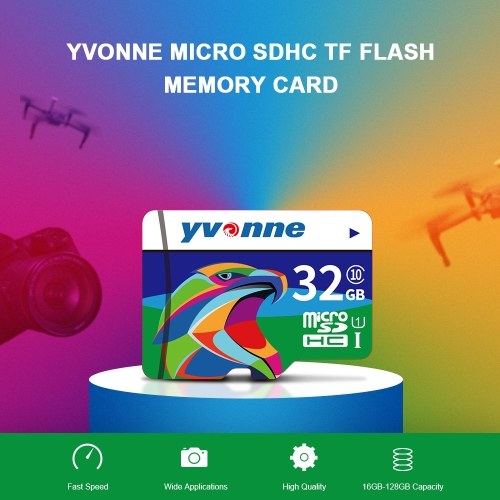 بطاقة ذاكرة فلاش yvonne Micro SDHC TF لتخزين البيانات بسرعة 128 جيجابايت