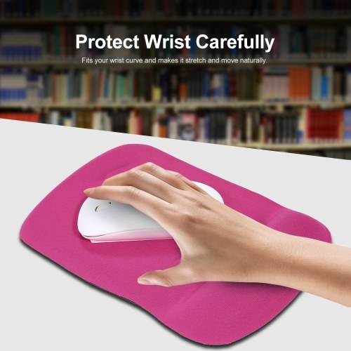 Silicone Mouse Pad Soft Gel Mouse Mat with Wrist Rest Support Comfort Mousepad for PC Laptop(Rose Red)