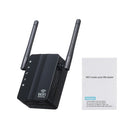 WiFi Repeater Wireless 300Mbps Router AP Mode WiFi Extender 2.4G Wireless Repeater (Black)