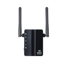 WiFi Repeater Wireless 300Mbps Router AP Mode WiFi Extender 2.4G Wireless Repeater (Black)