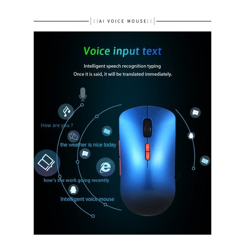 AI International Voice Mouse ترجمة لاسلكية الفئران الإنجليزية الصينية المترجم نوع الصوت البحث عن الكلام (أزرق)