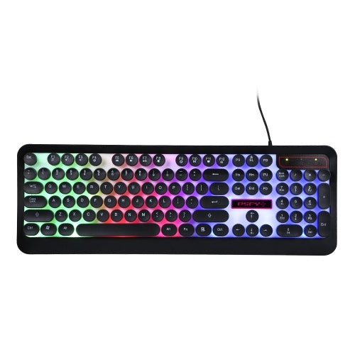 Rainbow LED Backlit Gaming Keyboard Illuminated Keyboard Ergonomic Design Office Work Keyboard for PC Laptop