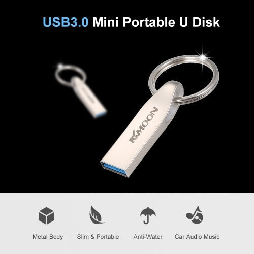 محرك فلاش USB KKmoon USB3.0 صغير محمول على شكل U قرص 16 جيجابايت محرك قلم للسيارة فضي للكمبيوتر المحمول