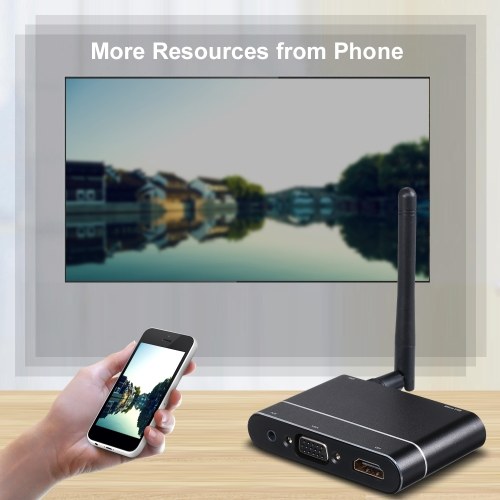 MiraScreen X6W Display Dongle Full HD 1080P Wireless WiFi Receiver VGA Miracast Airplay Mirror Box