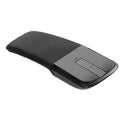 2.4G Wireless Mouse with USB Arc Mouse with Touch Function Folding Optical Mice with USB Receiver Bending Mouse for PC Laptop(Black)