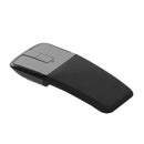 2.4G Wireless Mouse with USB Arc Mouse with Touch Function Folding Optical Mice with USB Receiver Bending Mouse for PC Laptop(Black)