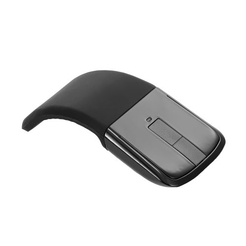 2.4G Wireless Mouse with USB Arc Mouse with Touch Function Folding Optical Mice with USB Receiver Bending Mouse for PC Laptop(Black)