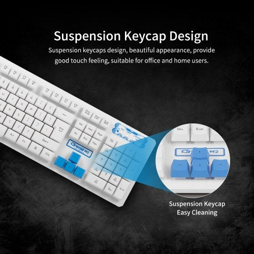 2.4G Wireless Keyboard and Optical Mouse Combo Suspended Keycap Adjustable Holder 3D Mouse for Office Work Game(Black)