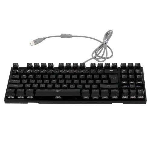 Backlit Mechanical Gaming Keyboard Blue Switch 87 Keys Ergonomic Keyboard Suspended Keys with Hand Wrist(Black)