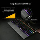 Backlit Mechanical Gaming Keyboard Blue Switch 87 Keys Ergonomic Keyboard Suspended Keys with Hand Wrist(Black)