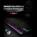 Backlit Mechanical Gaming Keyboard Blue Switch 87 Keys Ergonomic Keyboard Suspended Keys with Hand Wrist(Black)