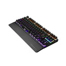 Backlit Mechanical Gaming Keyboard Blue Switch 87 Keys Ergonomic Keyboard Suspended Keys with Hand Wrist(Black)