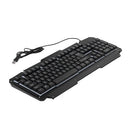 USB Wired Keyboard Rainbow Backlit with Metal Panel Suspended Keys for PC Computer(Black)