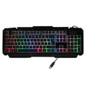 USB Wired Keyboard Rainbow Backlit with Metal Panel Suspended Keys for PC Computer(Black)