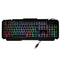 USB Wired Keyboard Rainbow Backlit with Metal Panel Suspended Keys for PC Computer(Black)