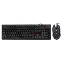 USB Wired Gaming Keyboard and Mouse Combo Waterproof 3 Color Backlit 2000DPI for Home Office