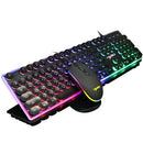 HXSJ V300 USB Wired Gaming Keyboard Backlight Steampunk Keys + Wired Gaming Mouse Anti-Slip 1600DPI with Backlight Keyboard and Mouse Combo