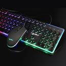 HXSJ V300 USB Wired Gaming Keyboard Backlight Steampunk Keys + Wired Gaming Mouse Anti-Slip 1600DPI with Backlight Keyboard and Mouse Combo