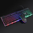 HXSJ V300 USB Wired Gaming Keyboard Backlight Steampunk Keys + Wired Gaming Mouse Anti-Slip 1600DPI with Backlight Keyboard and Mouse Combo