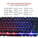 HXSJ V300 USB Wired Gaming Keyboard Backlight Steampunk Keys + Wired Gaming Mouse Anti-Slip 1600DPI with Backlight Keyboard and Mouse Combo