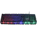 HXSJ V300 USB Wired Gaming Keyboard Backlight Steampunk Keys + Wired Gaming Mouse Anti-Slip 1600DPI with Backlight Keyboard and Mouse Combo