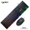 HXSJ V300 USB Wired Gaming Keyboard Backlight Steampunk Keys + Wired Gaming Mouse Anti-Slip 1600DPI with Backlight Keyboard and Mouse Combo