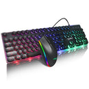 HXSJ V300 USB Wired Gaming Keyboard Backlight Steampunk Keys + Wired Gaming Mouse Anti-Slip 1600DPI with Backlight Keyboard and Mouse Combo