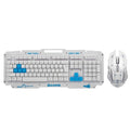 Wireless Keyboard and Mouse Combo 2.4G Metal Panel Keyboard Optical Mouse 2400DPI for PC Laptop(White)